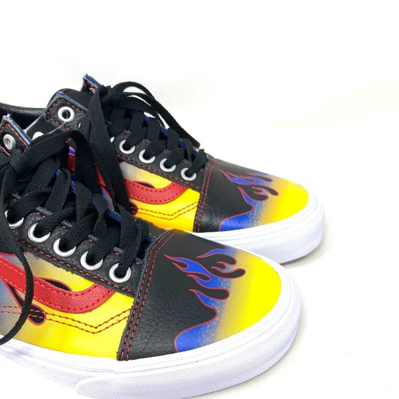 VANS Old Skool Racer Black Red Women Low Top Leather Canvas Sneakers VN0A3WKT57Z - Picture 4 of 10